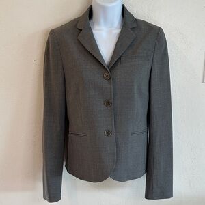 Theory grey blazer size 2, excellent condition see photos for measurements